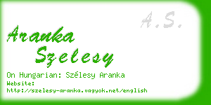 aranka szelesy business card